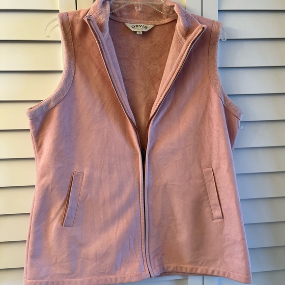 Orvis Sporting Traditions Pink suede-like vest womens M. Very soft - Picture 3 of 9
